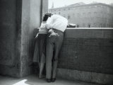 Love in Florence, Young Couple in an Affectionate Embrace on the Lungamo, Florence Photographic Print by Vincenzo Balocchi