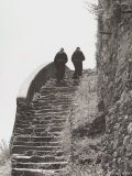 Monks Go Up a Stairway in Stone Photographie par Vincenzo Balocchi