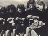 Young Women Knitting Photographic Print by A. Villani
