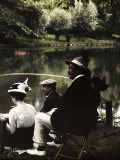 Group of Friends Fishing at Montigny Photographic Print by Henrie Chouanard