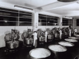 Workers in the Panetone Production Department of the Motta Factory in Milan Photographic Print by A. Villani