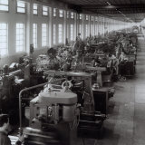 Ferrari Factory, Large Room with Machines and Workers Photographic Print by A. Villani