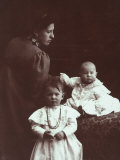 Portrait of Angela Wulz with Her Daughters Wanda and Marion Photographic Print by Carlo Wulz