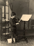Full-Length Portrait of Of Antonio Wulz as He Plays the Violin Photographic Print by Giuseppe Wulz