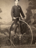 Portrait of a Young Man on His Bicycle Photographic Print by Giuseppe Wulz