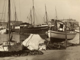 Boats Moored at the Harbor in Trieste Photographic Print by Carlo Wulz