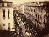 Aerial View of the Corpus Domini Procession in the Streets of Trieste Photographic Print by Giuseppe Wulz