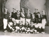 Gymnasts in Sports Clothes, Covered with Medals and Ribbons From their Victories Photographic Print by Giuseppe Wulz