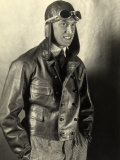 Portrait of a Motorcyclist Wearing a Leather Jacket and Helmet Photographic Print by Carlo Wulz