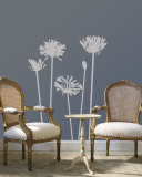 Grey Agapanthus Muursticker
