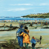 Peche a Pied En Famille Art par Christian Sanseau