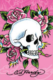 Ed Hardy - Pink Skull & Roses Plakaty autor Ed Hardy