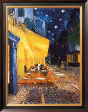 The Cafe Terrace on the Place du Forum, Arles, at Night, c.1888 Framed Canvas Print by Vincent van Gogh