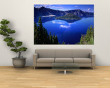 Crater Lake et Wizard Island, parc national de Crater Lake, Oregon, Etats-Unis Reproduction murale géante