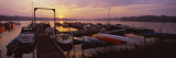 Boats in a Lake at Dawn, Collins Park, Reeds Lake, East Grand Rapids, Kent County, Michigan, USA Photographic Print by Panoramic Images 