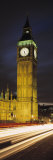 Clock Tower Lit Up at Night, Big Ben, Houses of Parliament, Palace of Westminster, London, England Photographic Print by Panoramic Images 