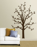 Brown Floral Tree Muursticker
