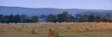 Early Morning Light and Mist on a Field of Straw Bales Brockham, Surrey, England, United Kingdom Photographic Print by John Miller