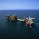 Seafox Drill Rig and Platform in the Sea at Morecambe Bay Gas Field, England, United Kingdom Photographic Print by Nick Wood