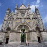 13th Century Duomo in the Town of Orvieto in Umbria, Italy, Europe Photographic Print by Tony Gervis