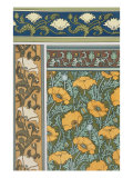 Poppies Wallpaper, Chromo-Lithograph, London, England, 1897 Giclee Print by Eugene Grasset