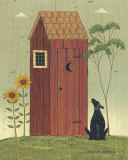 Outhouse with Dog Láminas por Warren Kimble