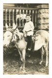 Boy Riding Mule Poster