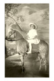 Girl Riding Stuffed Appaloosa Fotografía