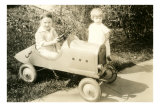Children with Toy Car Print