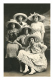 Five Girls in Picture Hats Posters