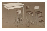 Formica Kitchen Table and Vinyl Stools Posters