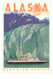Cruise Liner by Alaskan Glacier Photo