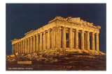 Parthenon at Night, Acropolis Posters