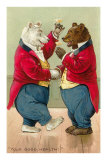 Well Dressed Bears Toasting Posters