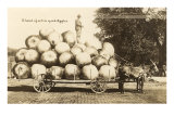 Giant Apples in Mule Cart Poster