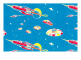 Rockets and Flying Saucers Lámina giclée Rockets and Flying Saucers Lámina giclée