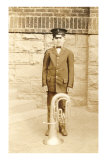 Boy with Sousaphone Posters