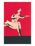 Cartoon Tango Dancers Lámina giclée