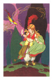 Little Harem Girl with Bird of Paradise Poster