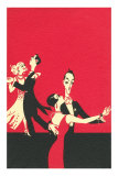 Two Couples Ballroom Dancing Posters