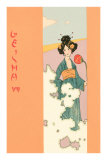 Geisha with Fan Prints