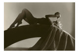 Nude Woman Communing with Skull Prints