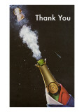 Thank You, Champagne Blowing Cork Posters