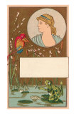 Victorian Frog and Kingfisher Affiche