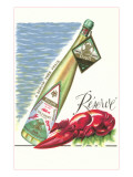 Lobster with Wine Bottle Giclee Print