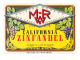 Zinfandel Wine Label Lámina giclée