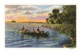Boys Canoing on the Lake Posters