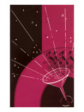 Jazzy Dancing Girls and Cocktail Giclee Print