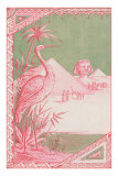 Stork with Egyptian Themes Affiches