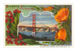 Season's Greetings from California, Golden Gate Bridge Posters Season's Greetings from California, Golden Gate Bridge Posters